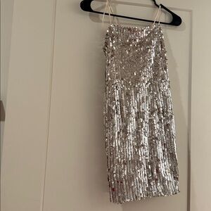 Luxxel Silver Sequin Mini Dress